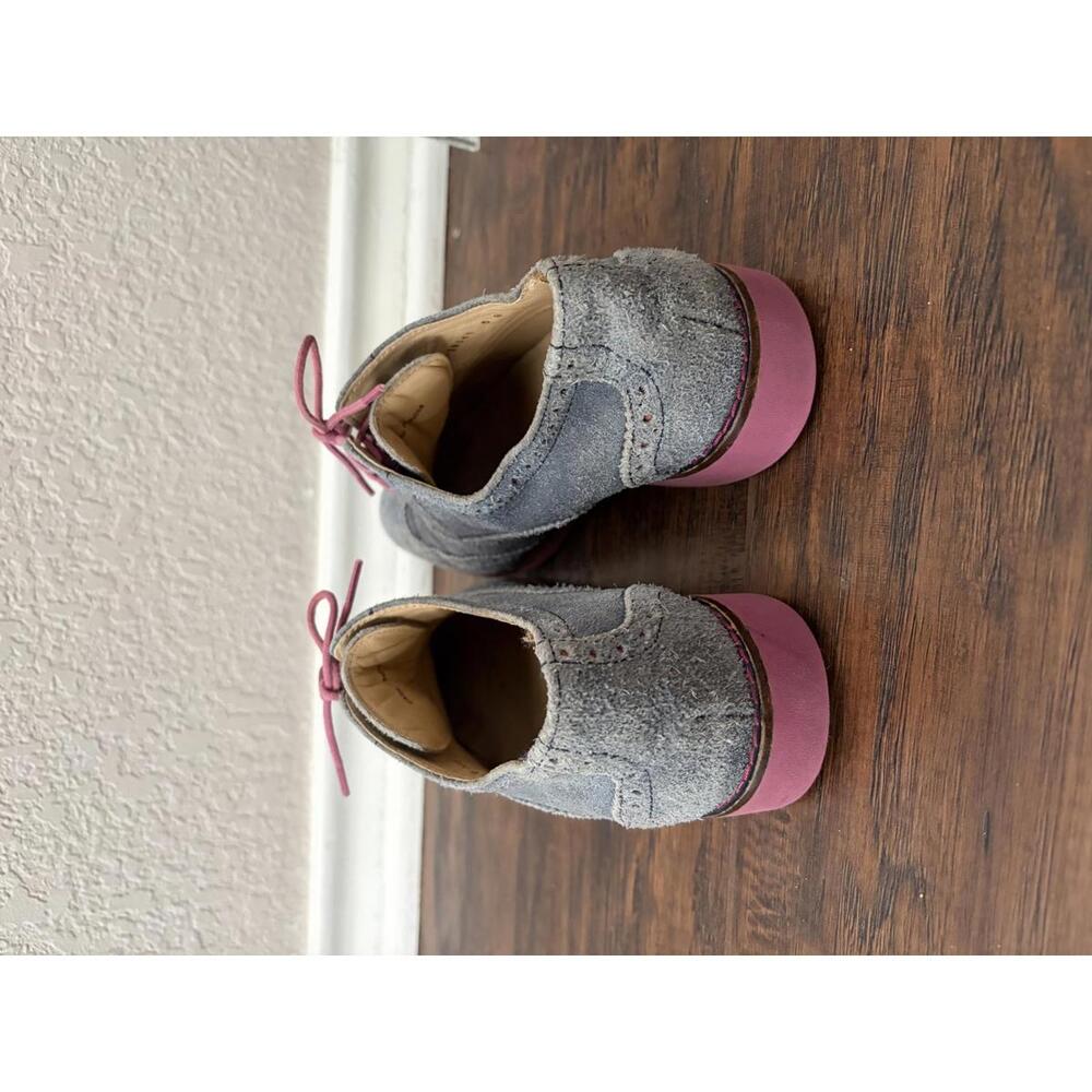 Cole Haan Alisa Brogue Wingtip Oxford Blue Pink Size 6 Suede Twee - Picture 6 of 7